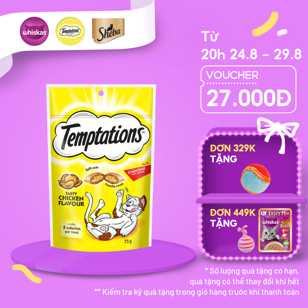 Bánh thưởng cho mèo Temptations vị gà
