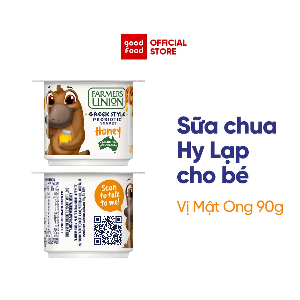 Sữa Chua Hy Lạp Farmers Union vị mật ong 90g - 1 hộp