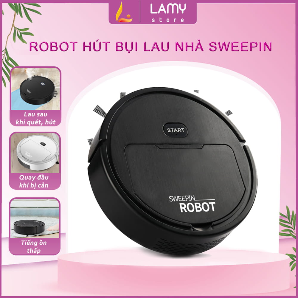 Robot hút bụi lau nhà thông minh sweepin, máy hút bụi tự động cao cấp cho gia đình