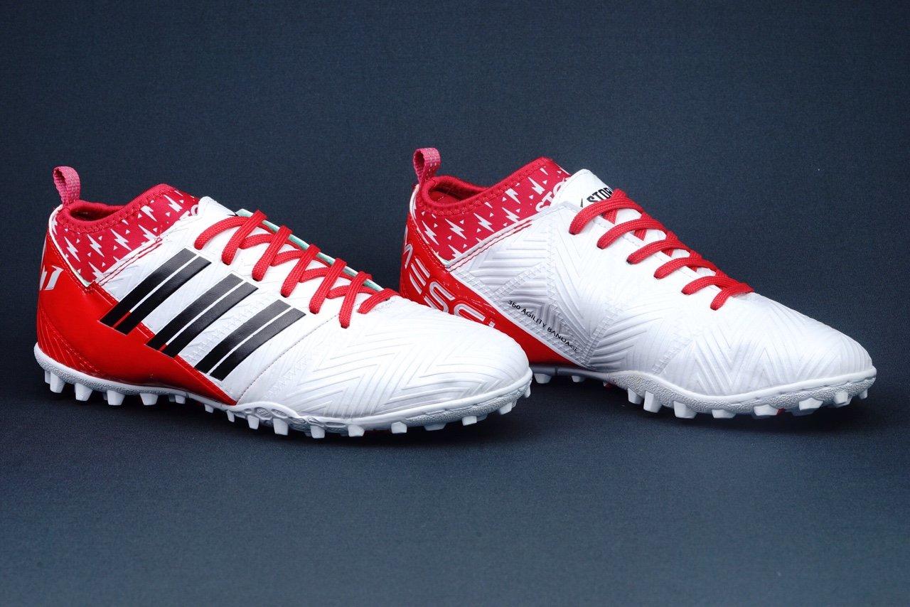 Giày Đá Bóng Cổ Cao Messi trắng đỏ