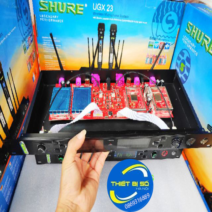 Micro không dây cao cấp shure ugx 23 , mên đỏ chân tím , chống hú , tự ngắt , cảm biến gia tốc
