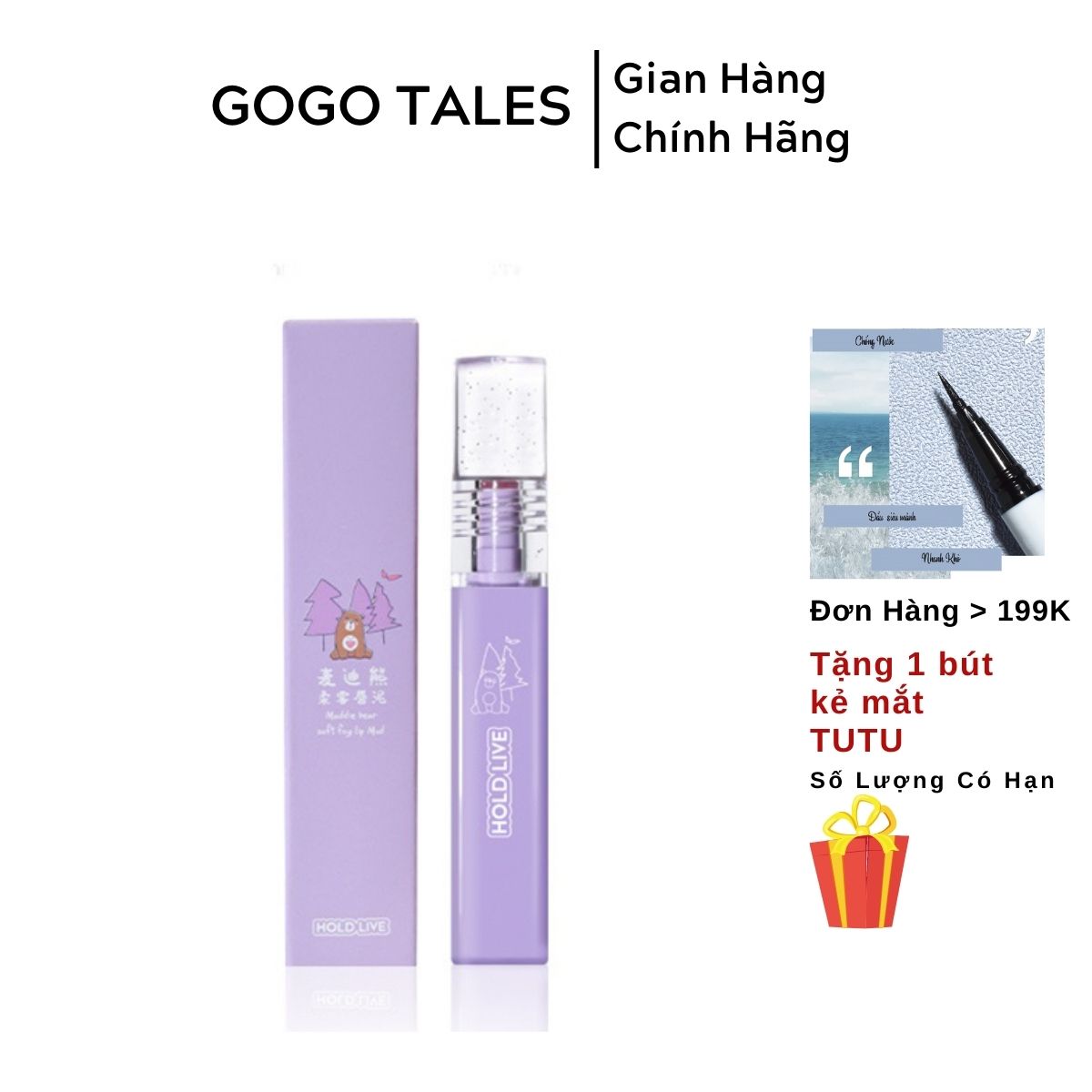 Son Hold Live Tím - Son kem lì Hold Live Maddie Bear HL460 nội địa Trung đều màu dễ tán lâu trôi chính hãng