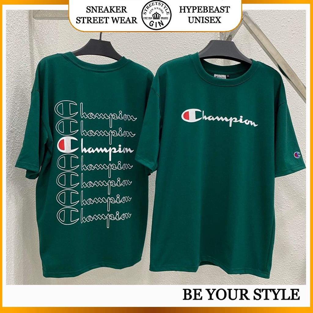 ÁO THUN CHAMPION PHONG CÁCH UNISEX - KÈM ẢNH THẬT(GIN STORE)