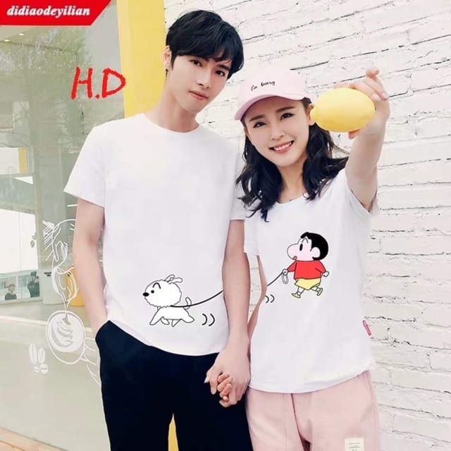 Áo đôi sin dắt cún dễ thương
