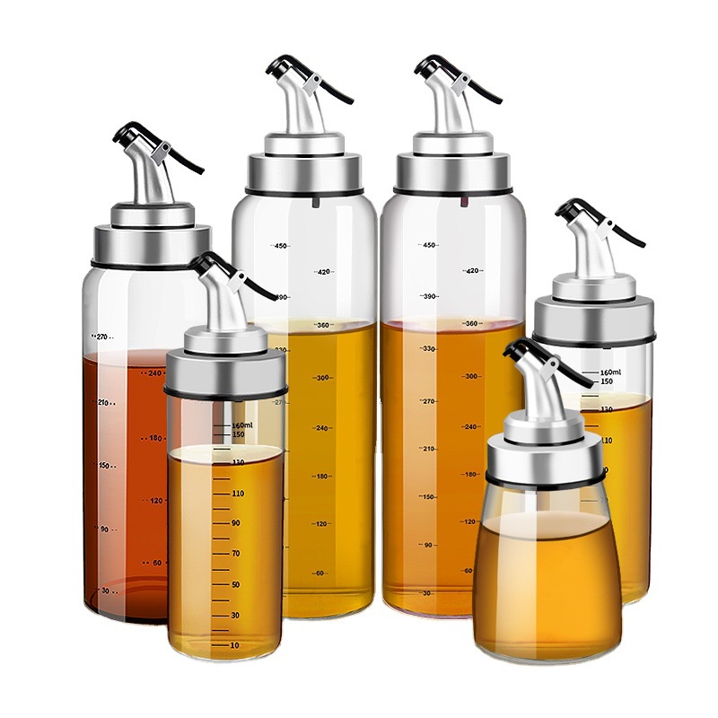 Chai Đựng Dầu Ăn Thủy Tinh Chia Vạch, Có Vòi Chiết Rót Gia Vị Với Dung Tích 160ml, 200ml, 300ml, 500ml