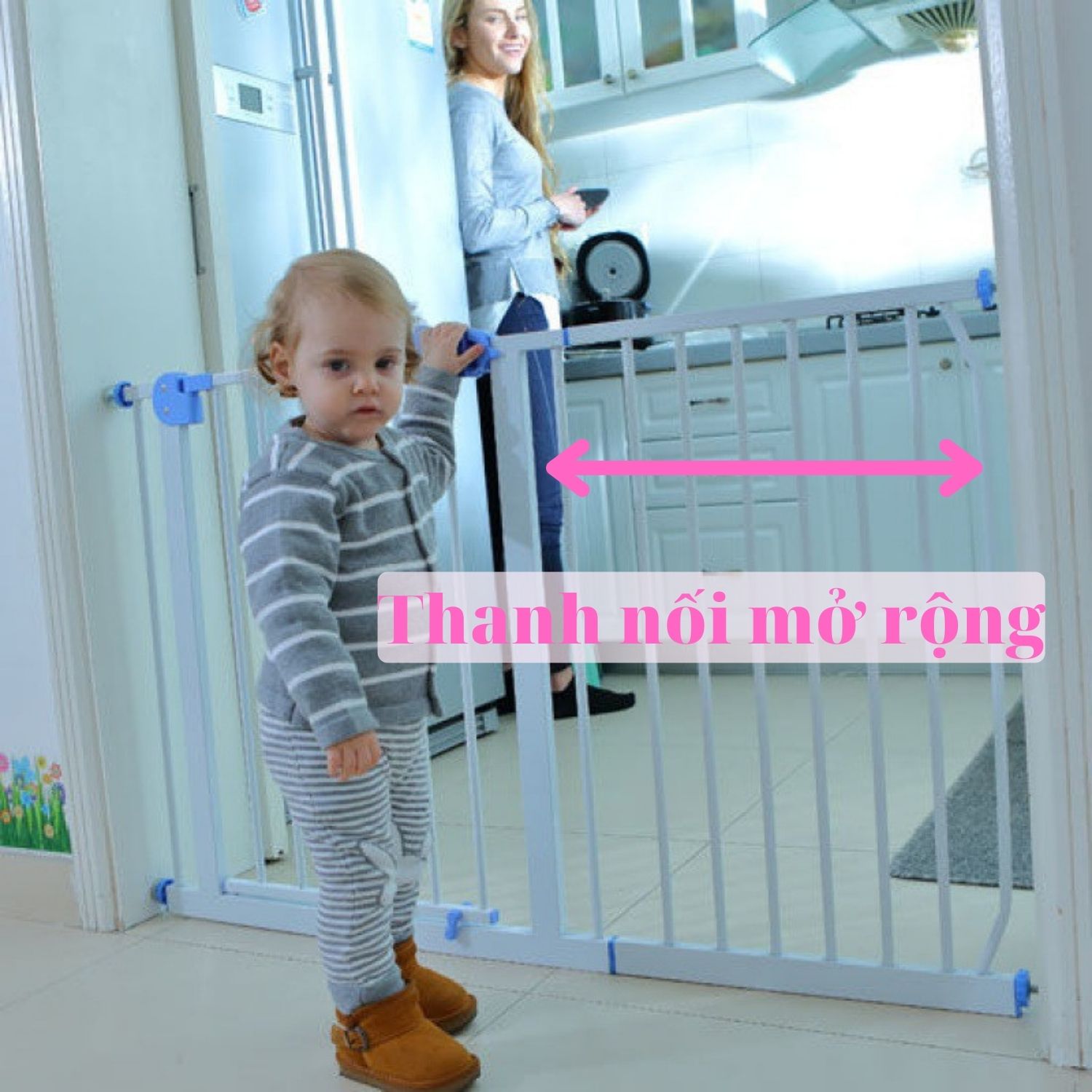 Thanh nối mở rộng cho thanh chắn cửa chắn cầu thang chắn cửa an toàn cho bé