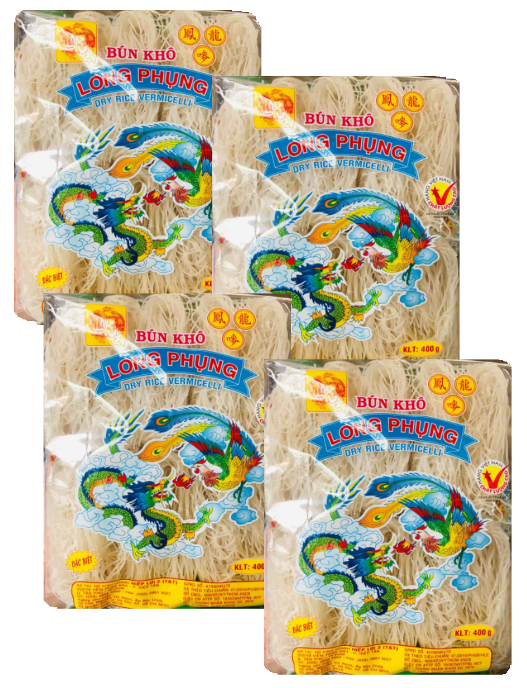 4 gói bún khô long phụng 400gr/gói