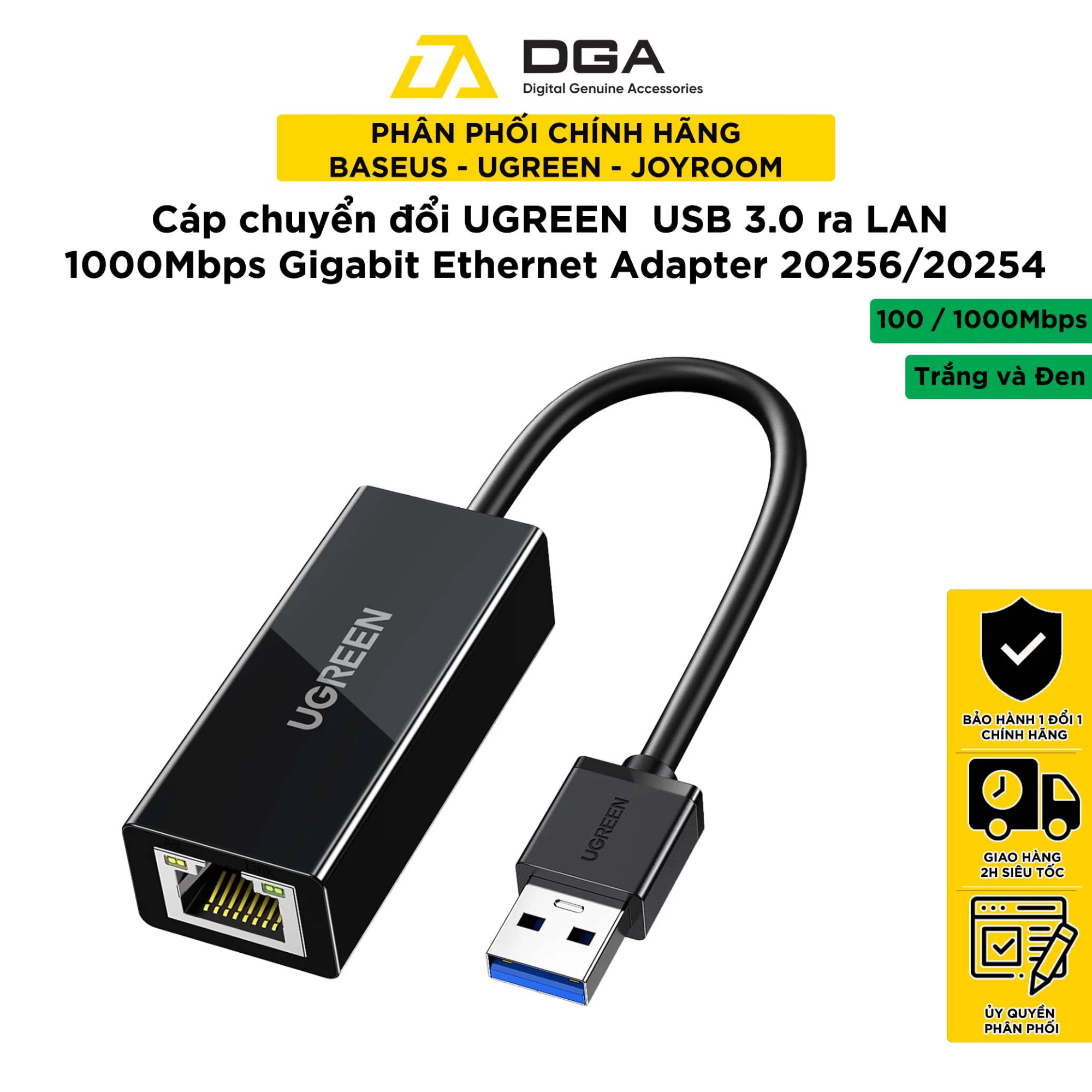Cáp chuyển đổi ugreen usb 3.0 ra lan gigabit ethernet adapter