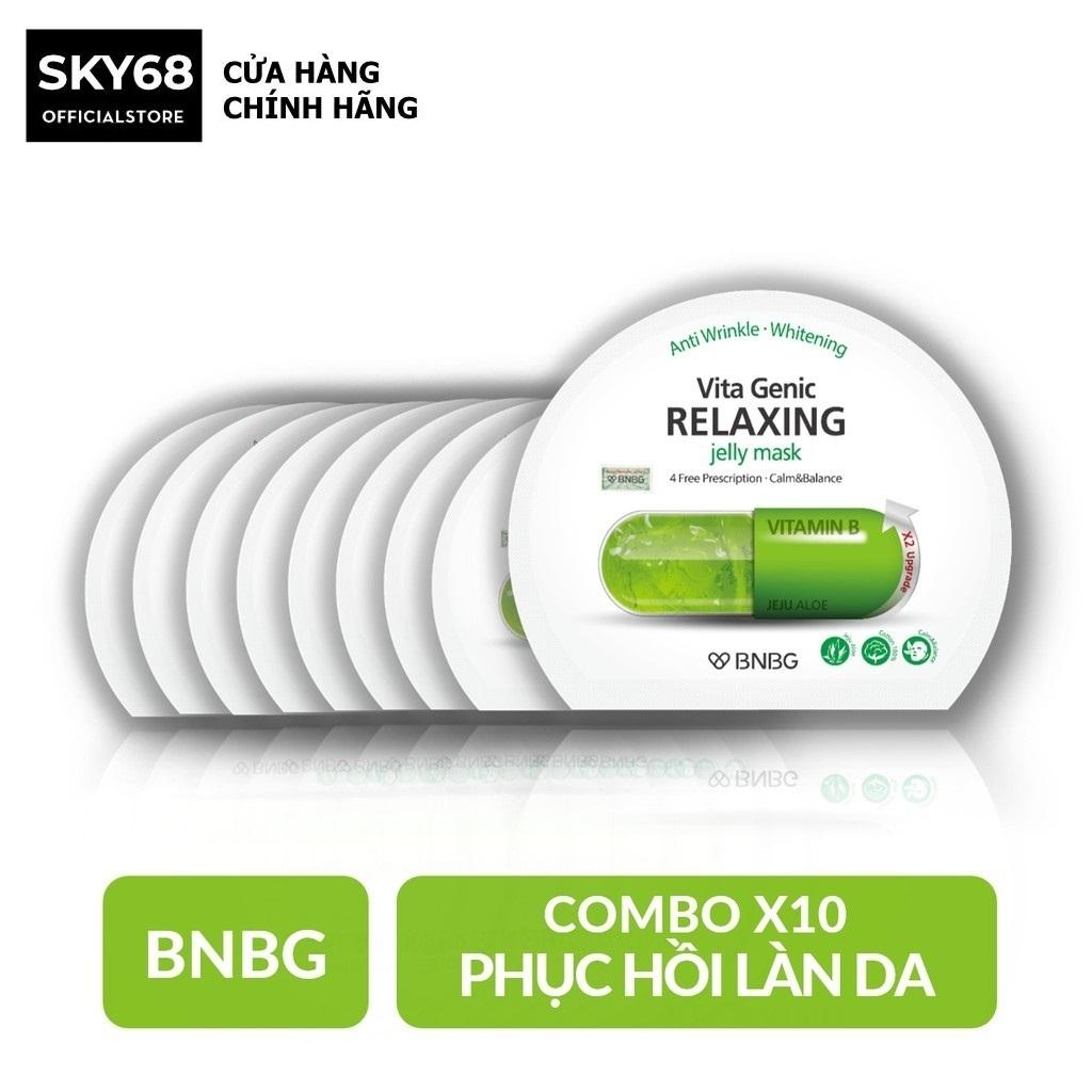   BẢN VIỆT  Combo 10 Mặt nạ dưỡng da giúp thư giãn và phục hồi da BNBG Vita Genic Relaxing Jelly Mask 30ml x10  Vitamin B  