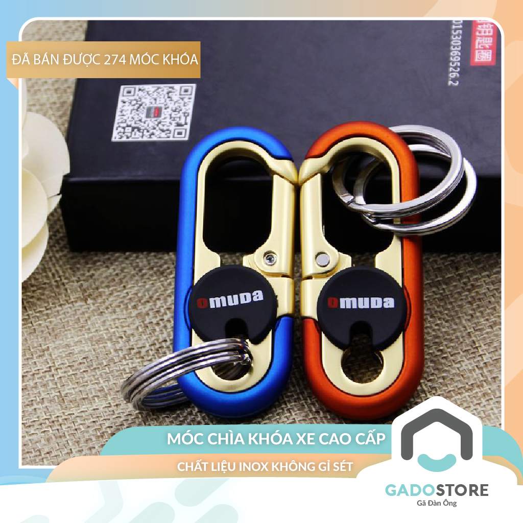 Móc chìa khóa xe OMUDA có chốt đeo lưng quần chất liệu inox K3746-1