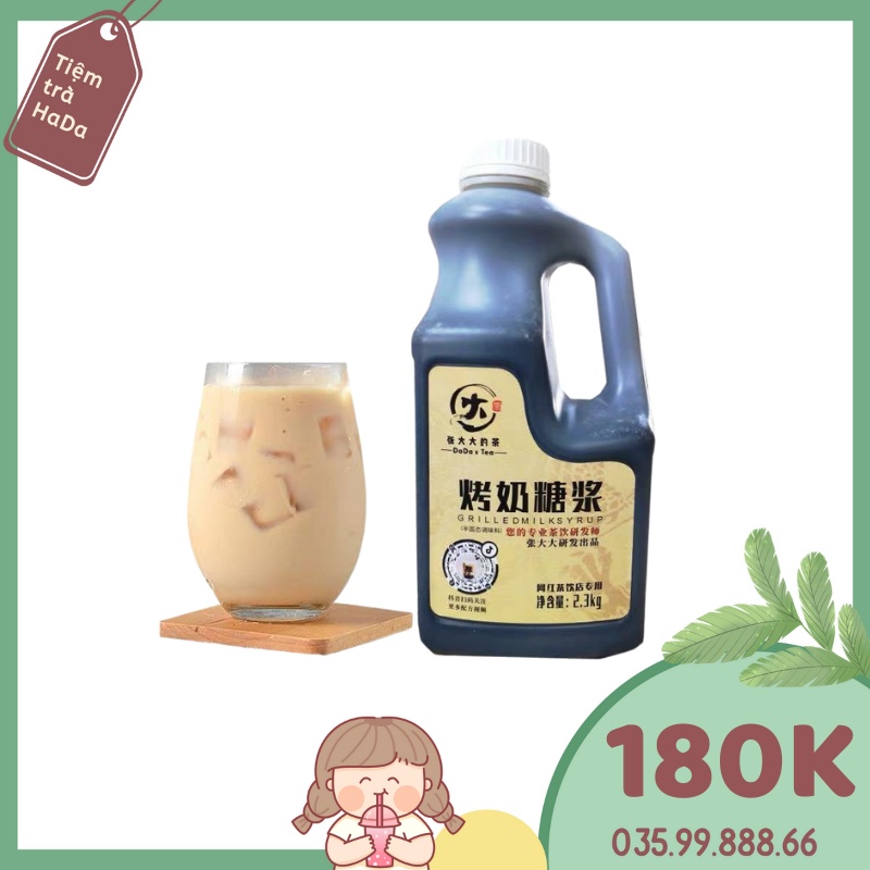 Siro sữa nướng 2,3kg - 1.85 lít trà sữa nướng yi he kao nai