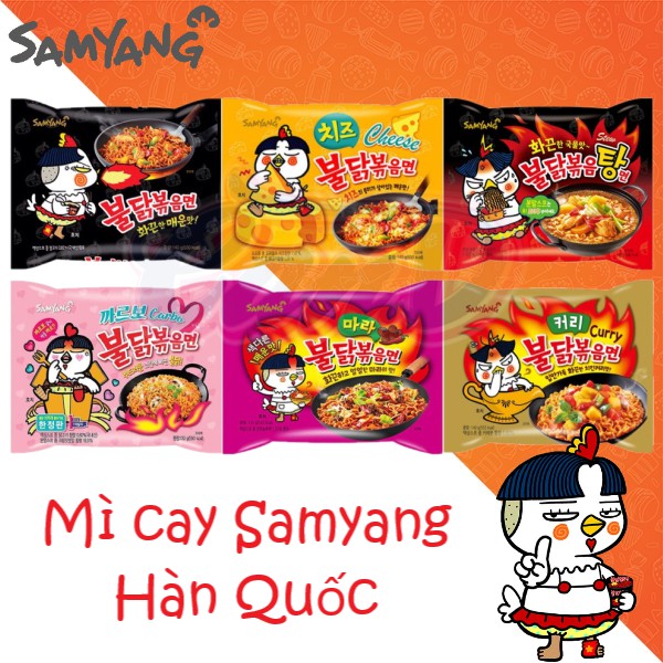 Mì cay samyang/ mì cay shin hàn quốc các loại gói 140g