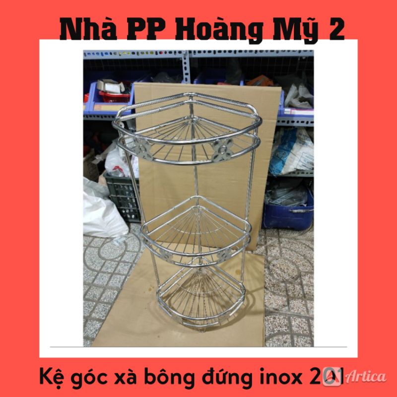 Kệ góc xà bông inox đứng - 2 size