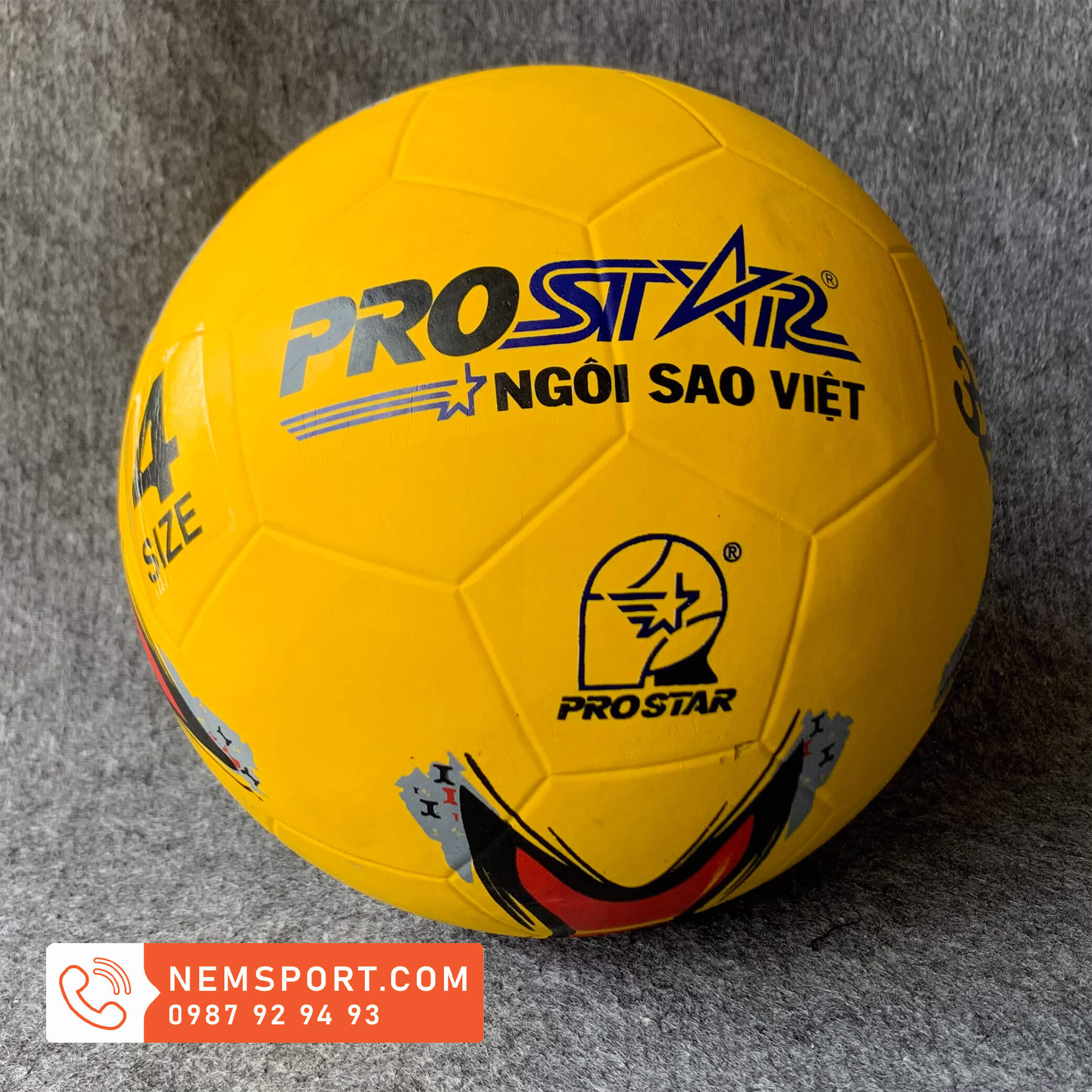 Quả bóng đá trẻ em cao su pro star số 4, tặng kèm kim bơm và túi lưới