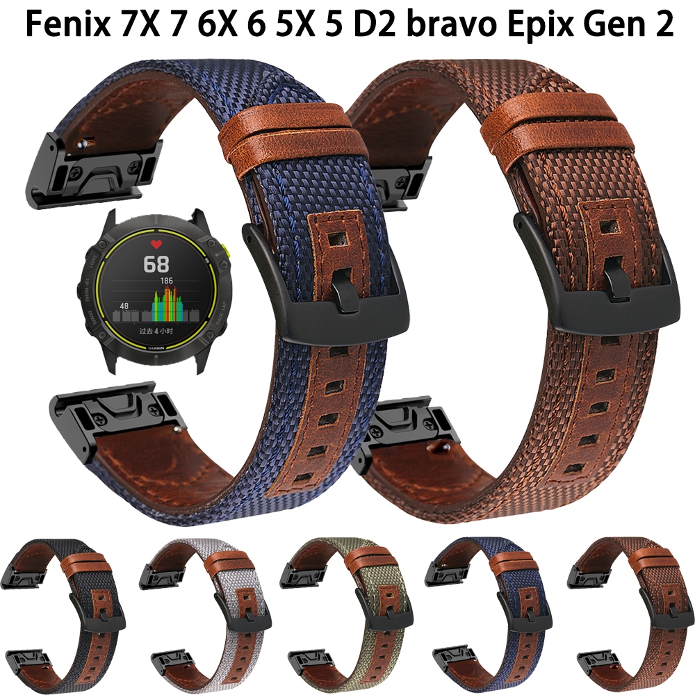 ◘ 22 26mm Sport Smartwatch Band Fenix 7 7X For Garmin Fenix 6 6X Pro 5 5XPlus 3HR Nylon Easyfit Quick fit Wristband Bracelet Strap