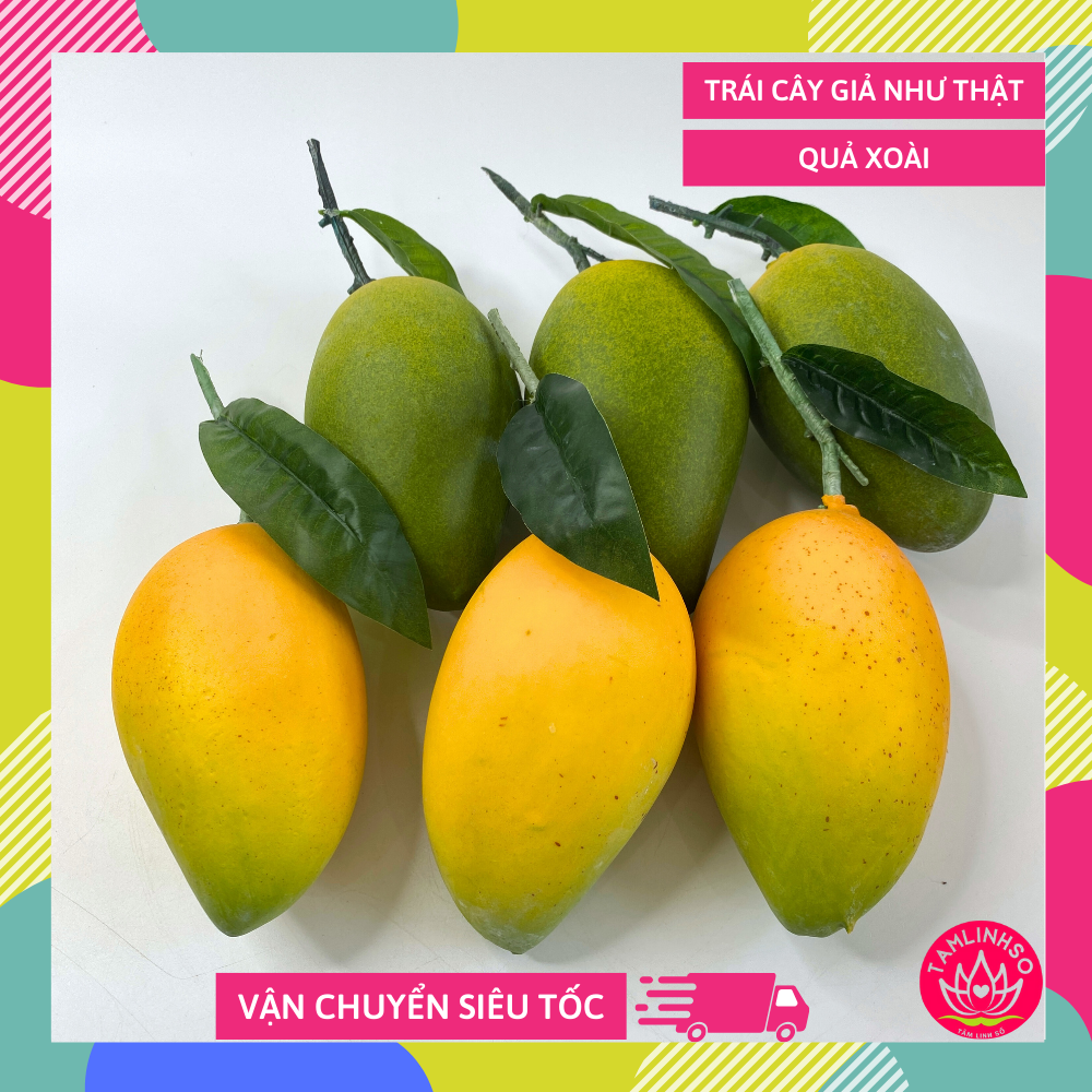 Trái Xoài giả to đẹp như thật, trái cây giả, hoa quả giả trang trí trưng bày siêu đẹp- Loại xịn