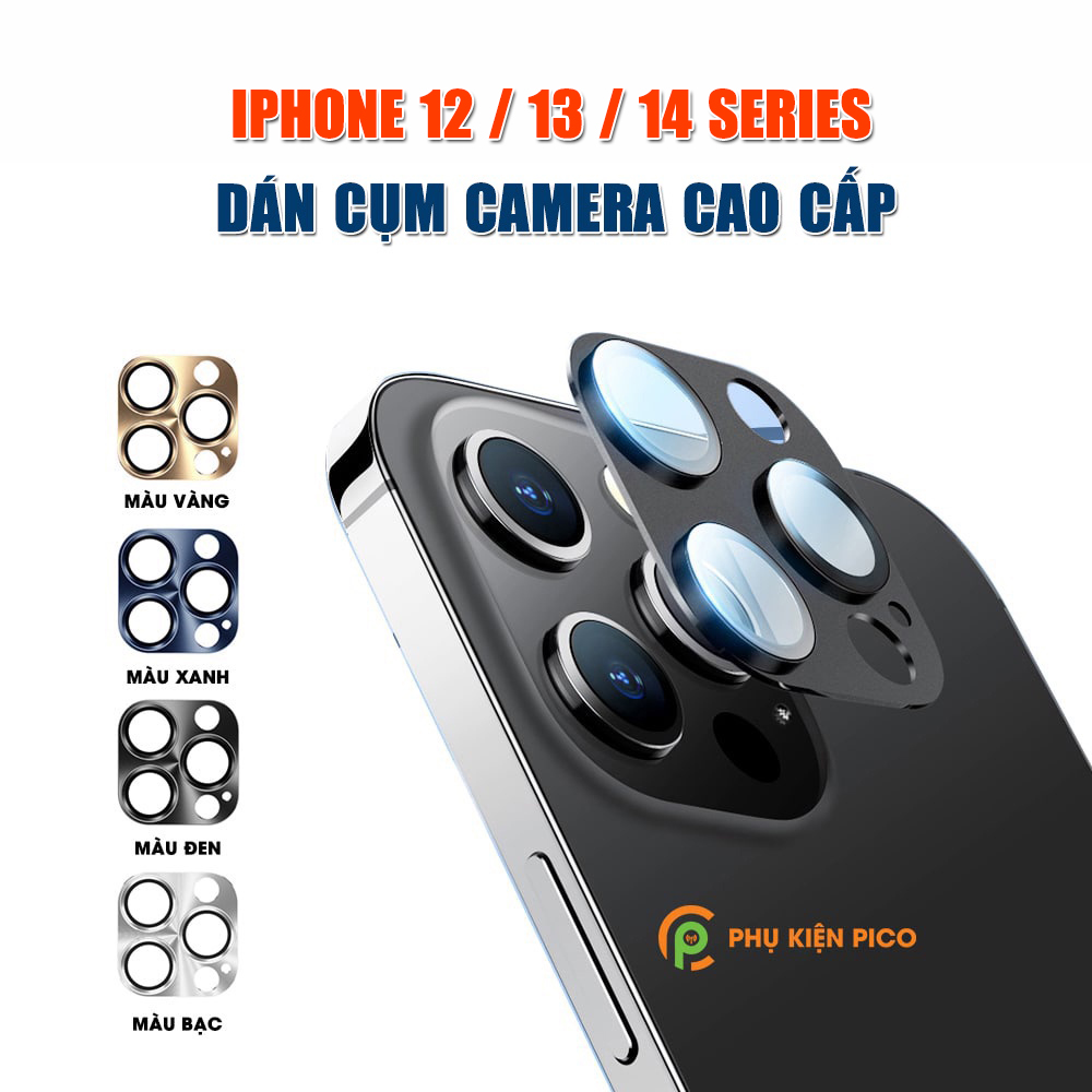 Khung nhôm bảo vệ camera Iphone 12 Pro Max / Iphone 13 Pro Max / 14 Pro Max kèm kính cường lực, chống trầy xước, va đập - Dán camera Iphone 12 Pro Max