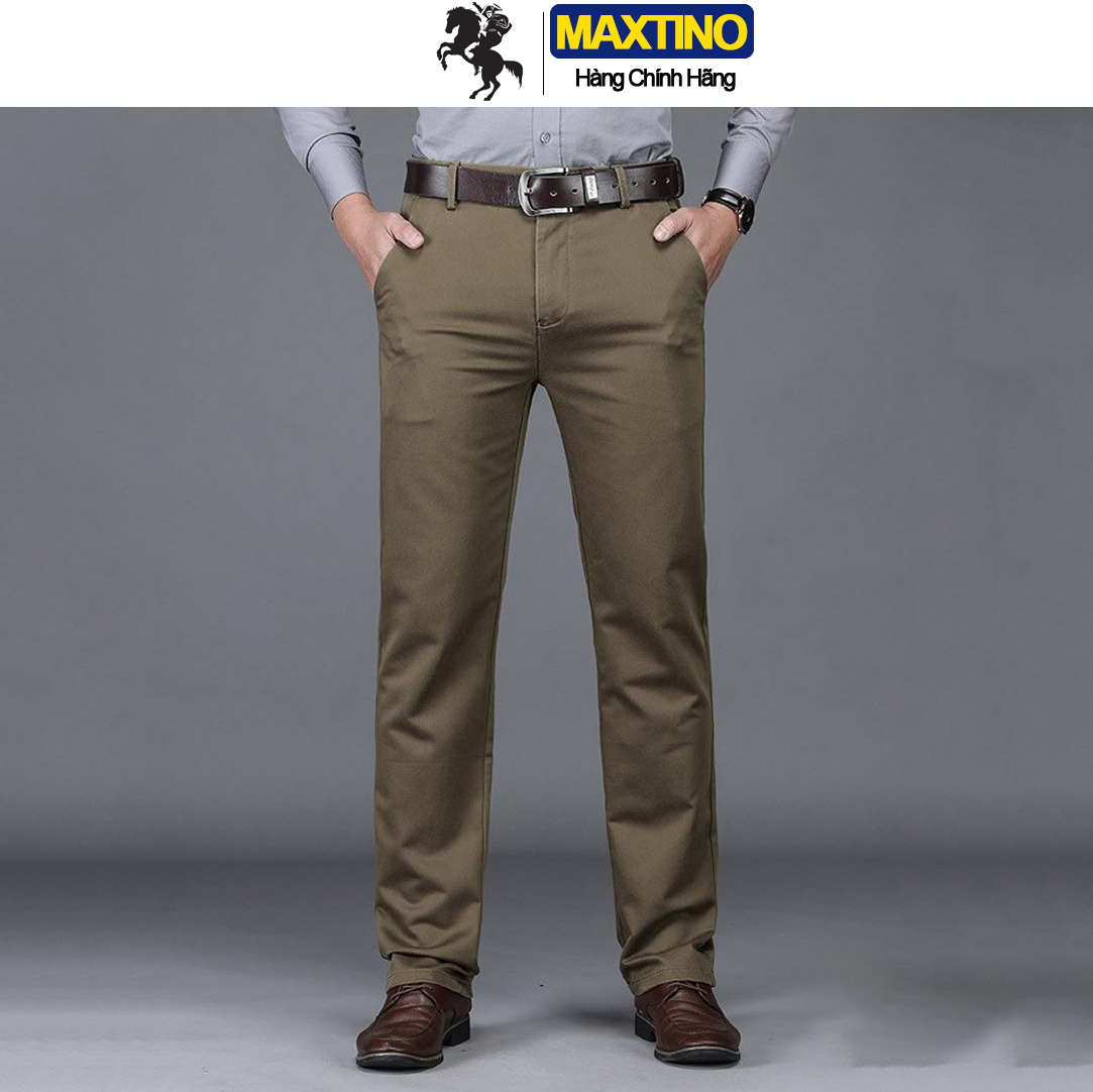 Quần Kaki Dáng Suông, Co giãn, Không nhăn, Không phai, Phù hợp mặc đi chơi, đi làm. Có bigsize