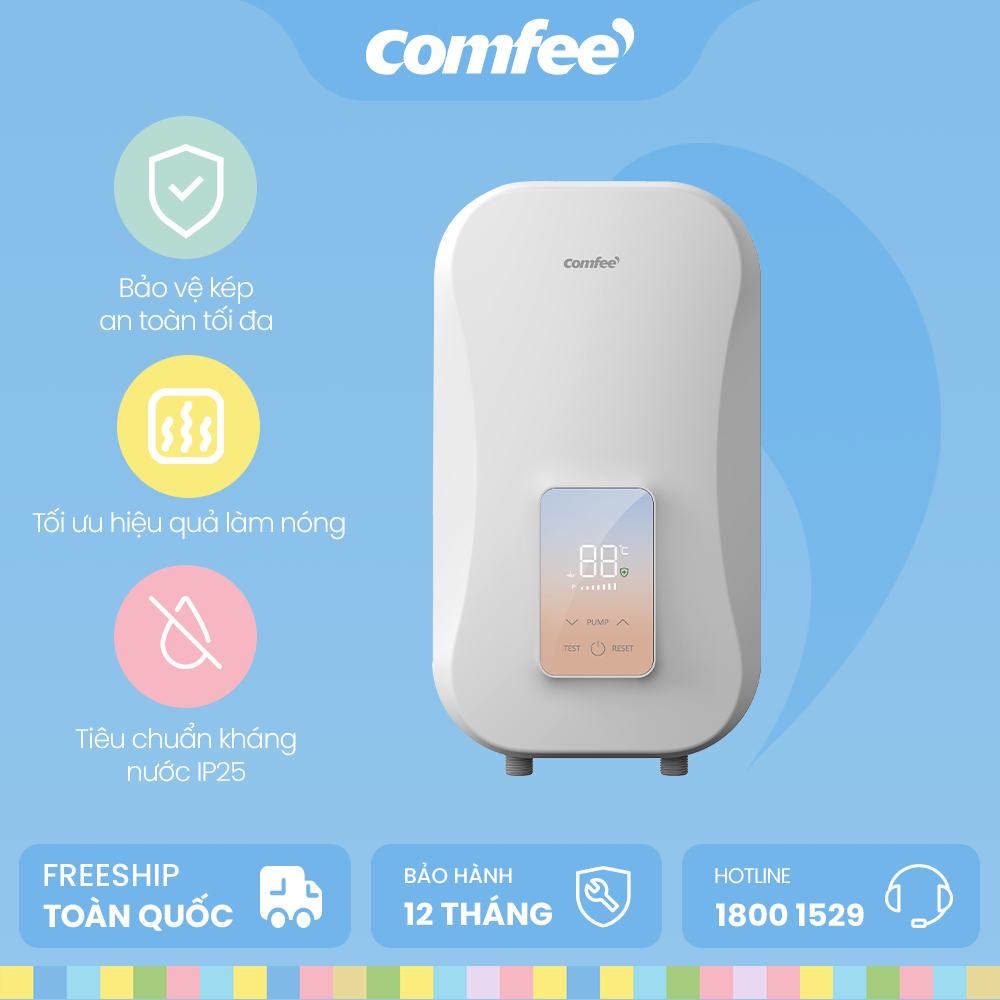 Máy tắm nước nóng trực tiếp COMFEE CWH-45EPGNVN(W)-CB - Hàng chính hãng bảo hành 2 năm