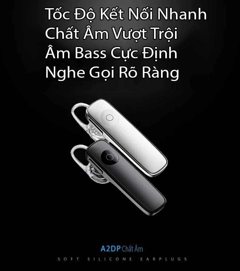 Tai Nghe Bluetooth Tay Nghe Bluetooth Nhét Tai Kèm Mic Đàm Thoại Nghe Nhạc Wireless Headset M165