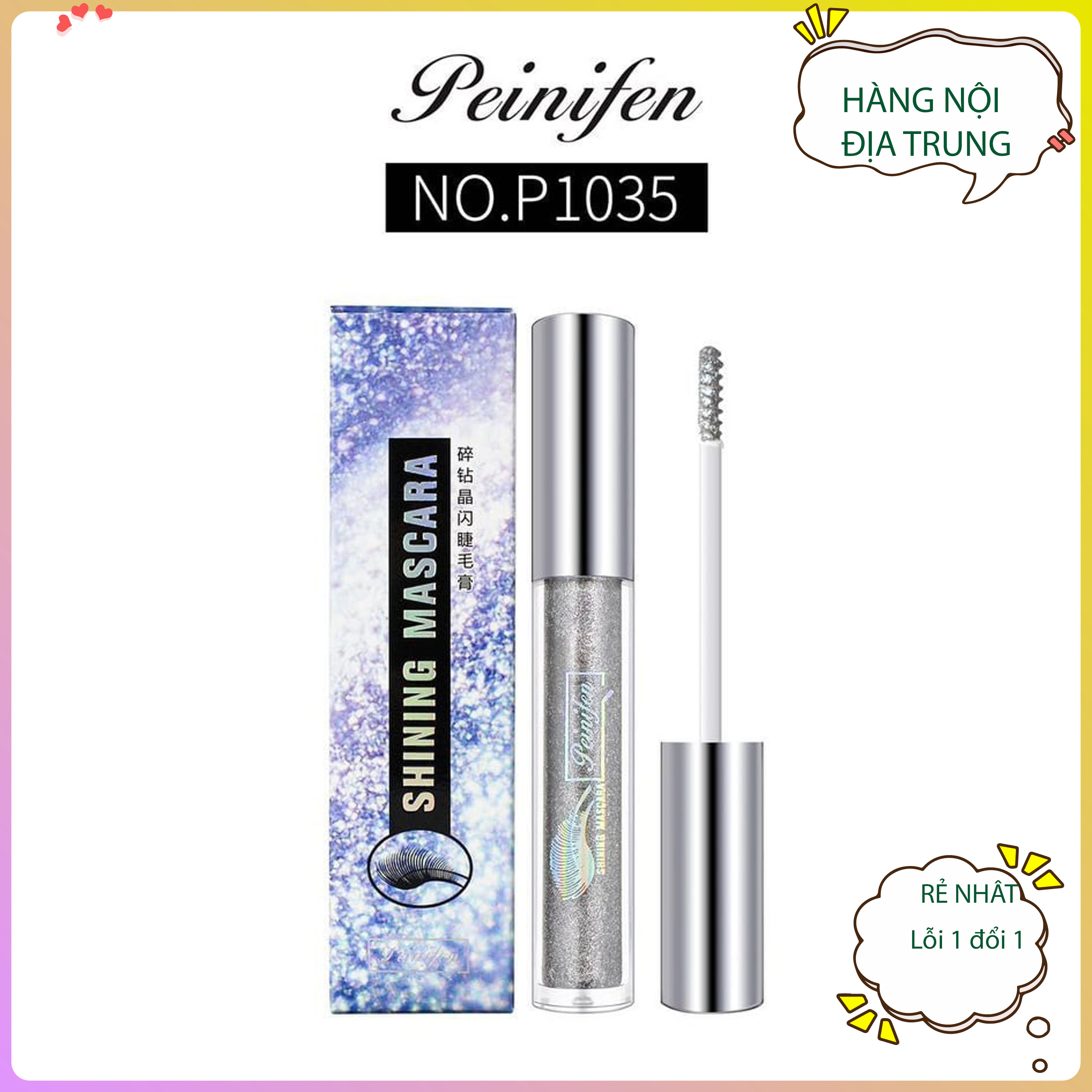 Mascara chuốt mi ánh nhũ Omega Chuốt mi ánh nhũ trang điểm mắt 2 in 1 giúp mi dài và dày hơn