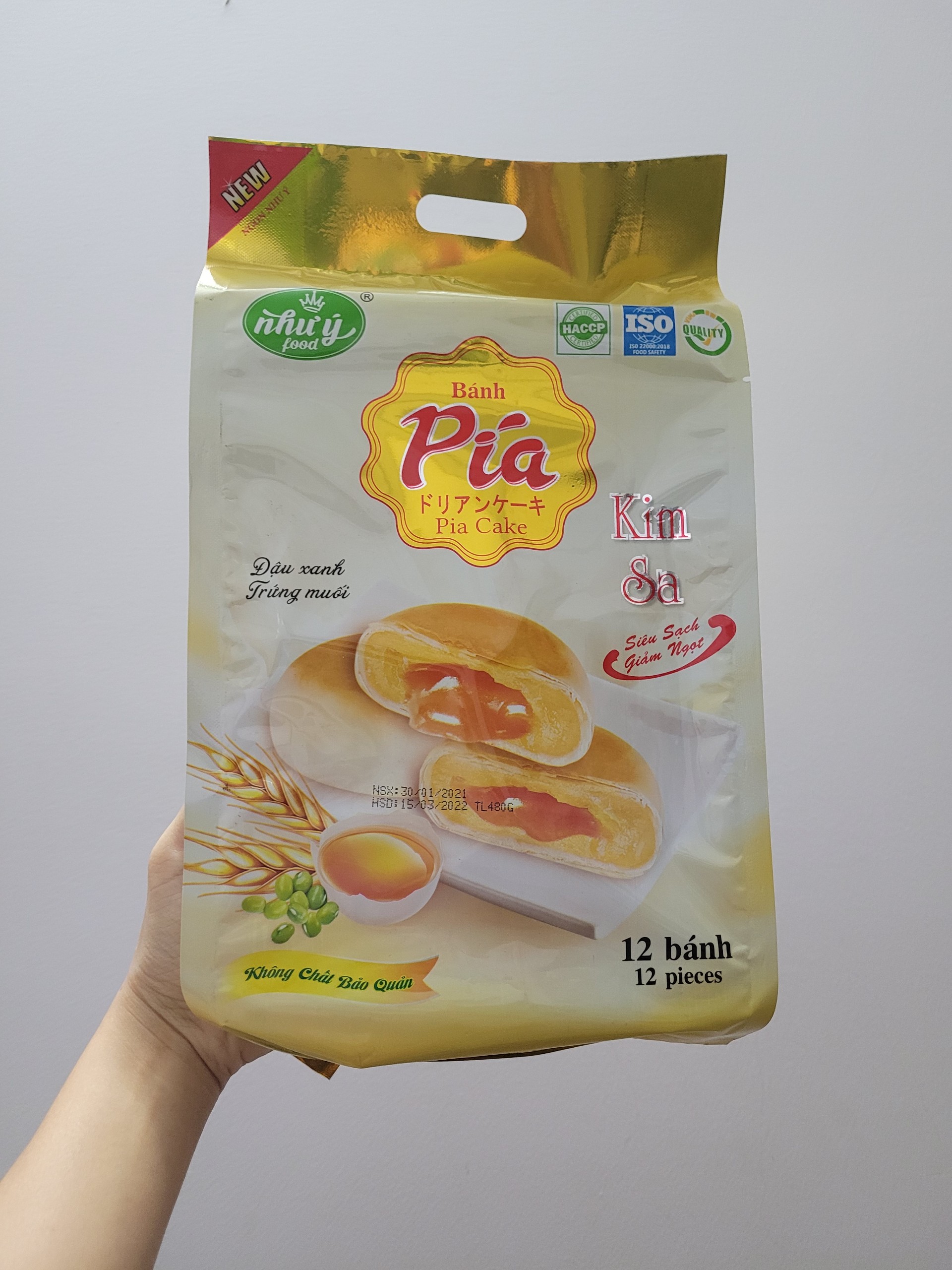 Bánh pía kim sa đậu ít ngọt