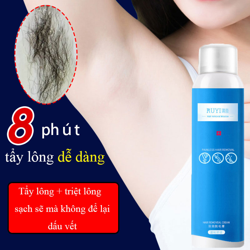 Kem tẩy lông không đau tẩy lông nam nữ làm sạch toàn thân xịt tẩy lông kem tẩy lông nách cánh tay đùi tẩy lông vùng kín 120ml