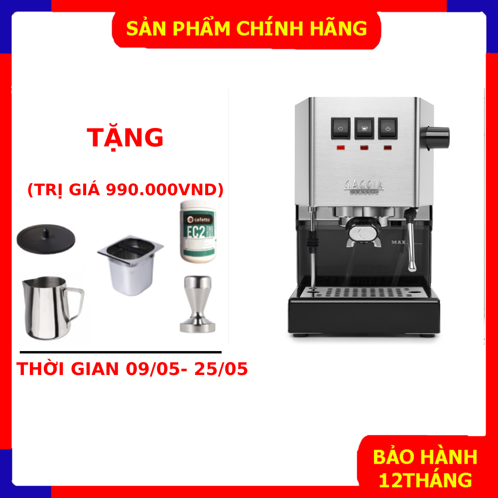 Máy pha cà phê gaggia classic pro nhập khẩu chính hãng 100% ý chất lượng ổn định giá rẻ - bảo hành 12 tháng