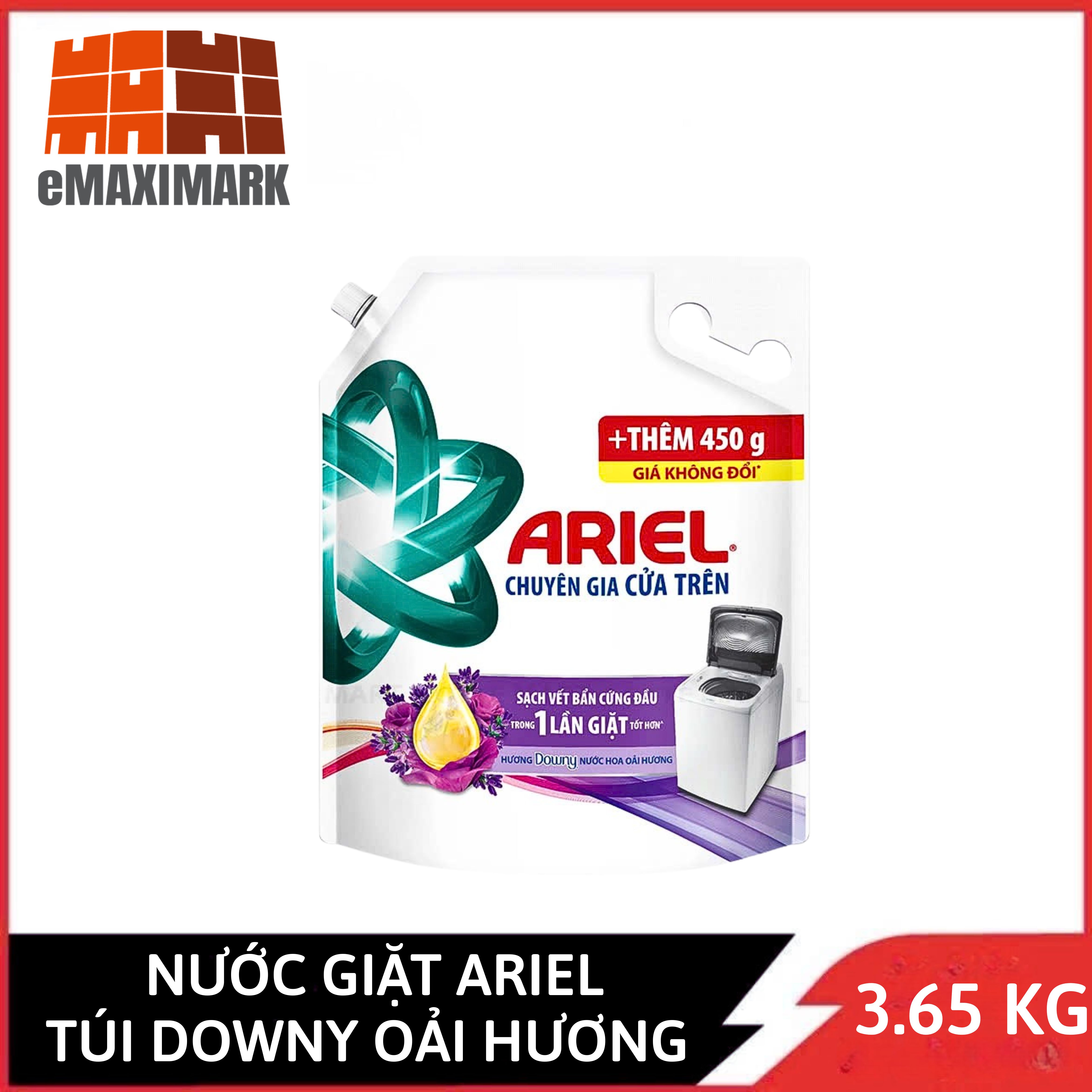 Nước giặt ariel hương downy oải hương túi 3.65kg