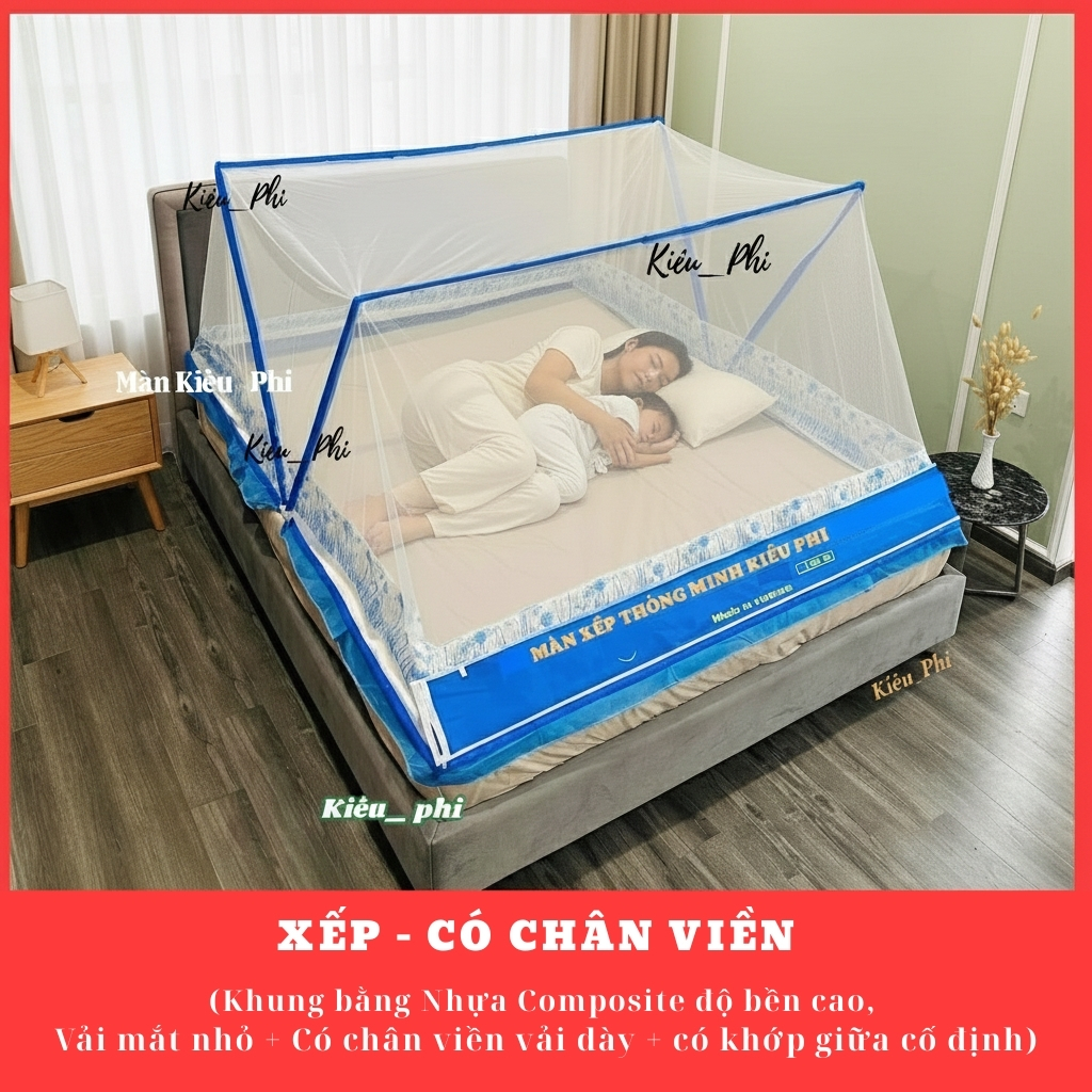 Màn xếp thông minh cao cấp, khung chắc chắn, gấp gọn tiện lợi, chống côn trùng hiệu quả, dễ dàng sử dụng