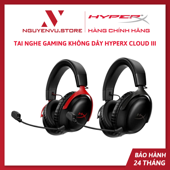 Tai nghe gaming không dây hyperx cloud iii wireless - hàng chính hãng