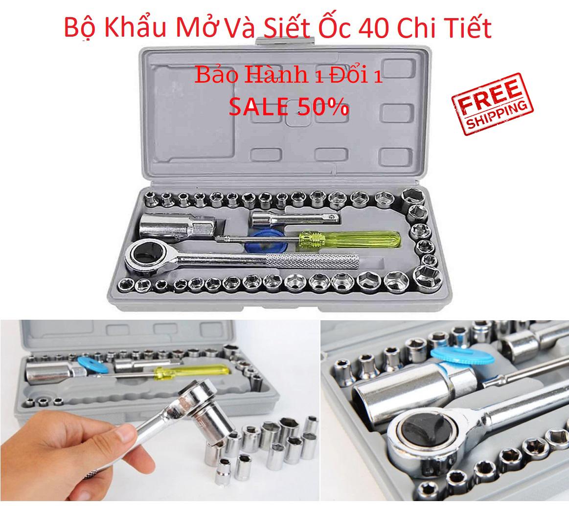 Bộ khẩu vặn, siết mở ốc đa năng ...40 chi tiết, vặn tất cả các loại ốc vít nhanh chóng - bh 1 đổi 1