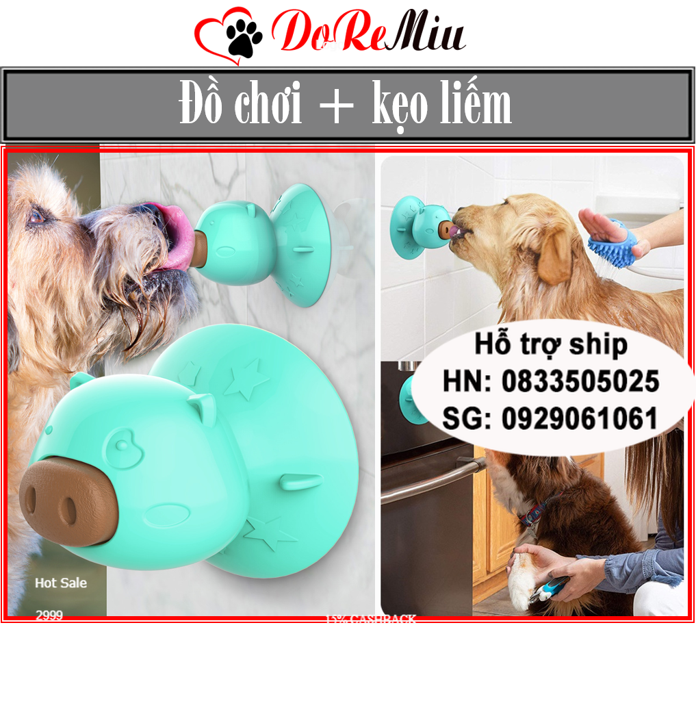 Doremiu- Đồ chơi chó dạng kẹo liếm cho chó có giác bám (tặng kèm 3 viên kẹo liếm)