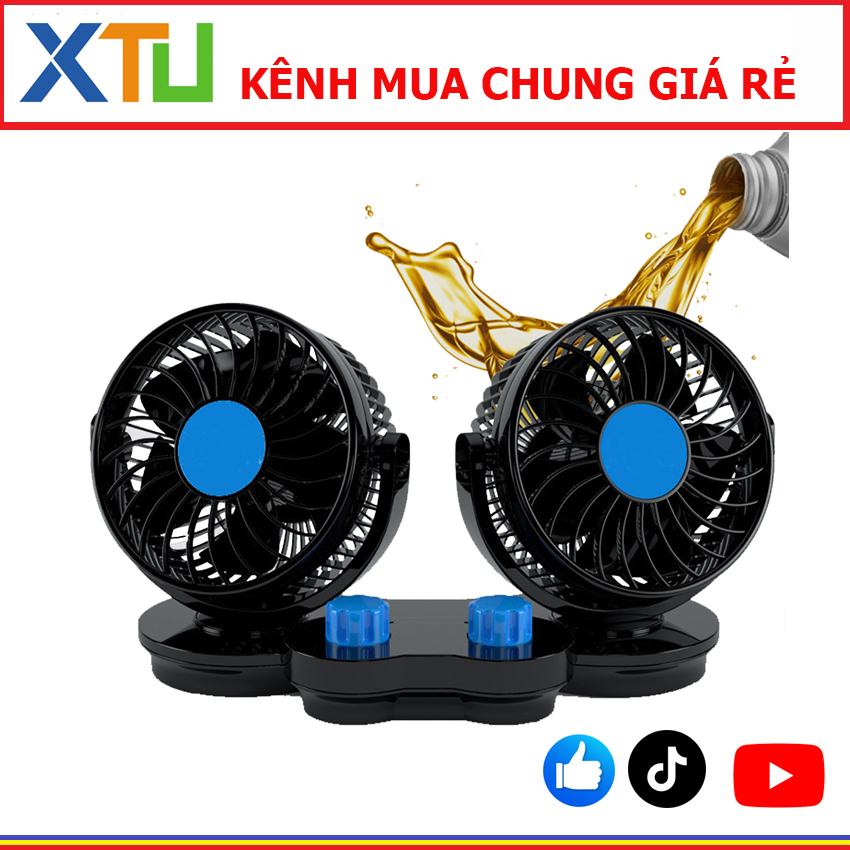 Quạt đôi với 2 công tắc điều khiển riêng biệt xoay 360 độ, sử dụng nguồn 12V/24V sử dụng công nghệ lốc xoáy mới Tough Blade