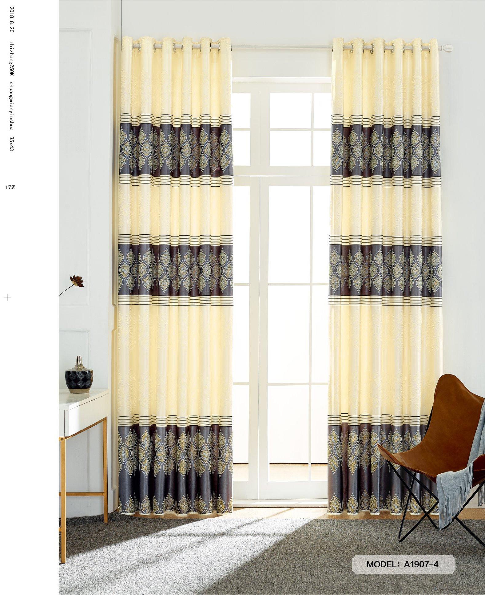 [HCM]Màn Rèm Cửa Chính - Rèm Cửa Sổ - Vải Gấm HQ - Vải dày rủ đẹp - Kiểu Khoen Ore - Mẫu 1907-4 - Tuỳ chọn kích thước từ 150cm đến 500cm (Xám)