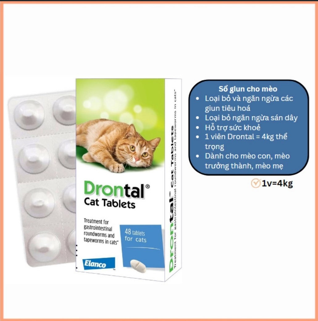 1 viên Drontal Cat - Viên tẩy giun sán chuyên dùng cho mèo