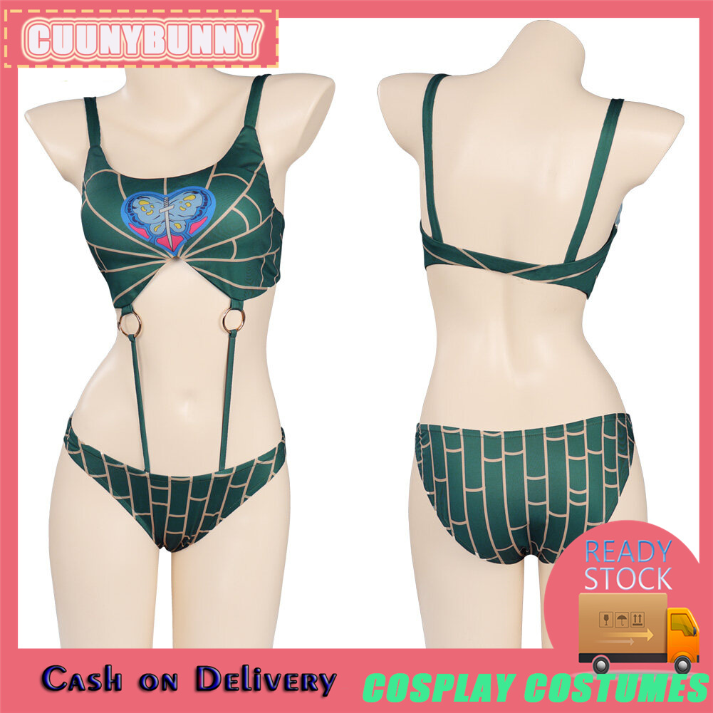 JoJo của cuộc phiêu lưu kỳ lạ đá đại dương jolyne cujoh Áo Tắm Trang Phục Cosplay đồ bơi trang phục hóa trang Halloween phù hợp với