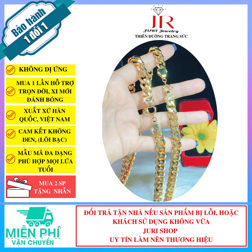 Dây chuyền nam nữ vàng 18k (1 cây) D1705210 - Juri shop - Cam Kết Không Đen, Không Dị Ứng ) Dùng Đi Tiệc Vô Cùng Sang Chảnh - Bền Màu, Giống Vàng Thật 99%