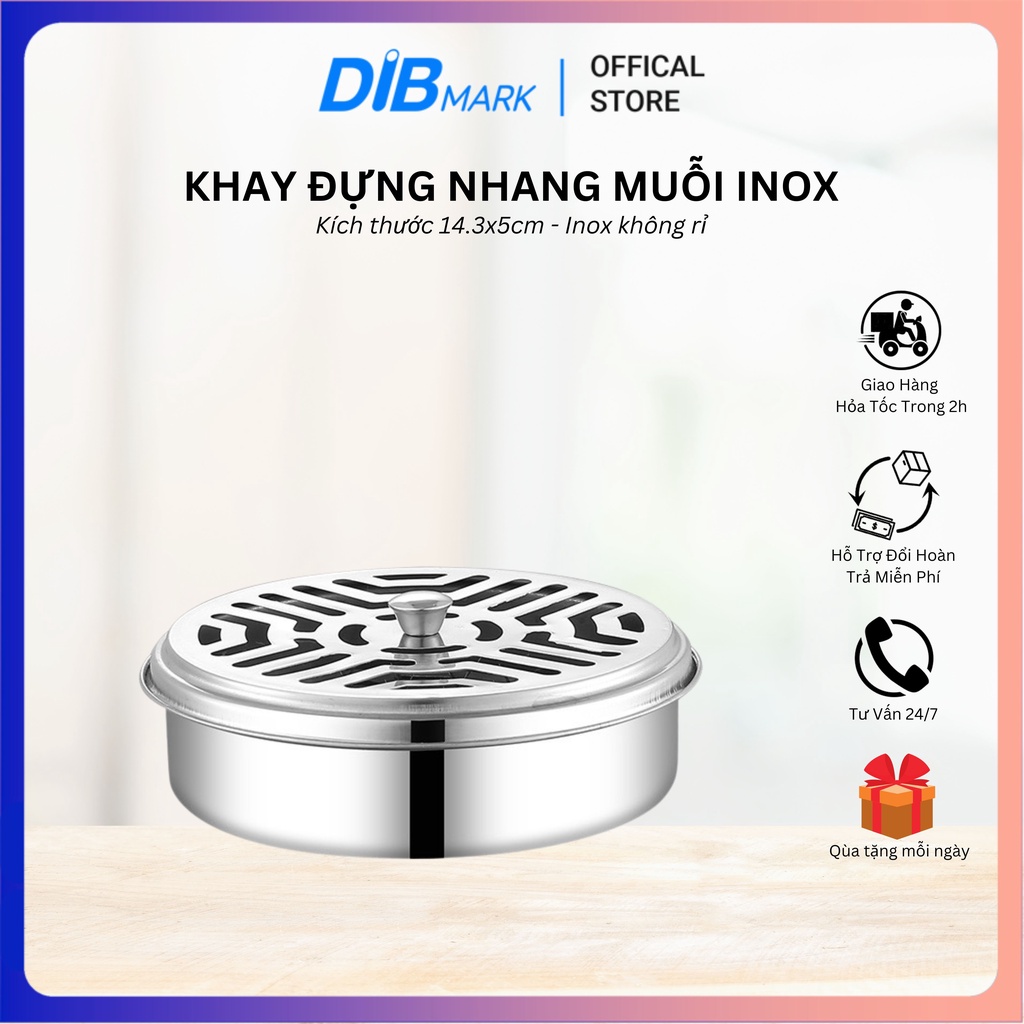 Khay đựng nhang muỗi inox Hộp đựng nhang muỗi có nắp chống cháy
