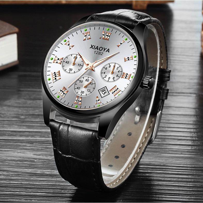 Đồng Hồ Nam AH431 Xiaoya Xy-1282 Dây Da Thời Trang Cực Đẹp