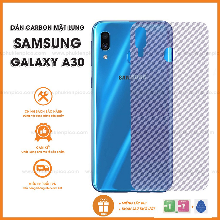 Dán Mặt Sau Lưng Carbon 3D Samsung Galaxy A30/A50