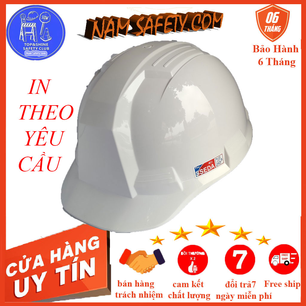 Mũ bảo hộ SSEDA Hàn Quốc ,nón bảo hiểm bảo vệ đầu có lót xốp ,núm vặn ,quai cài ,có tem chính hãng
