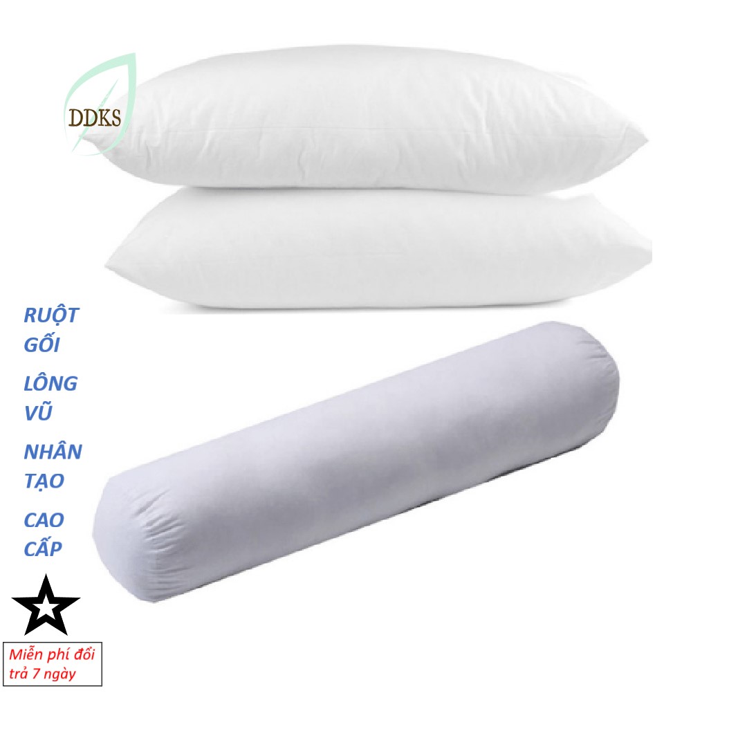 Ruột gối hơi lông vũ nhân tạo polyester cao cấp, gối nằm 40x60 / 50x70 /45x45 / gối ôm 35 x 100