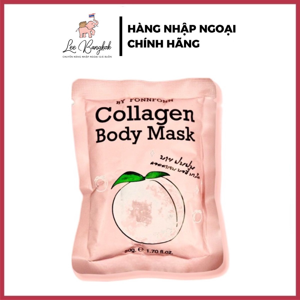 1 gói mặt nạ ủ tắm trắng da trái đào thái lan collagen body mask by fonn fonn thái lan 50gram