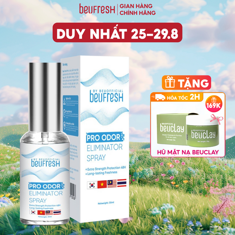 Xịt khử mùi ngăn mồ hôi toàn thân beufresh 5ml
