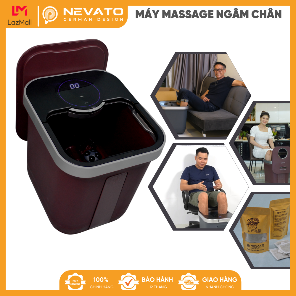 Bồn Ngâm Chân Thải Độc Nevato NVF605 Tặng 1 Túi Thảo Dược Ngâm Chân