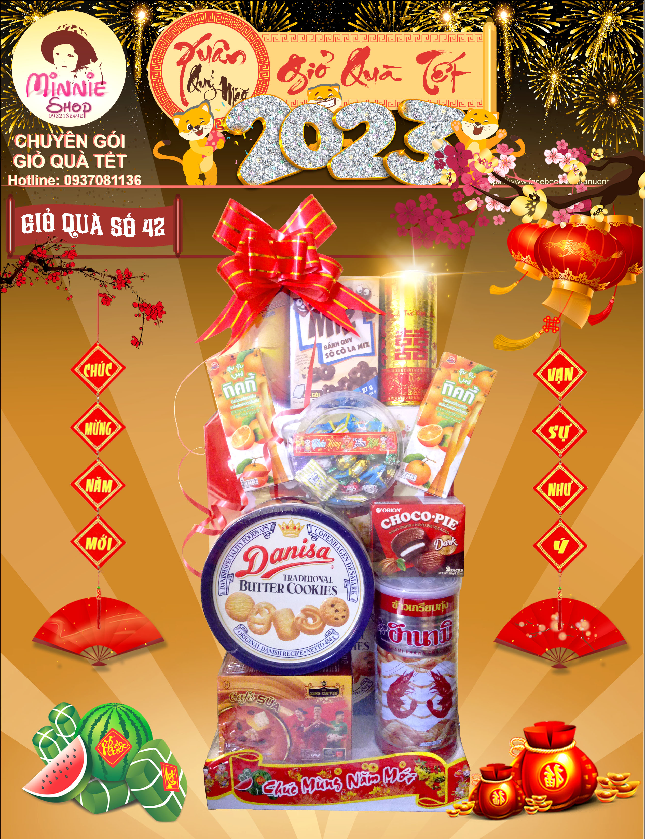 Giỏ quà tết 2024 - ms42 - giỏ thanh lịch