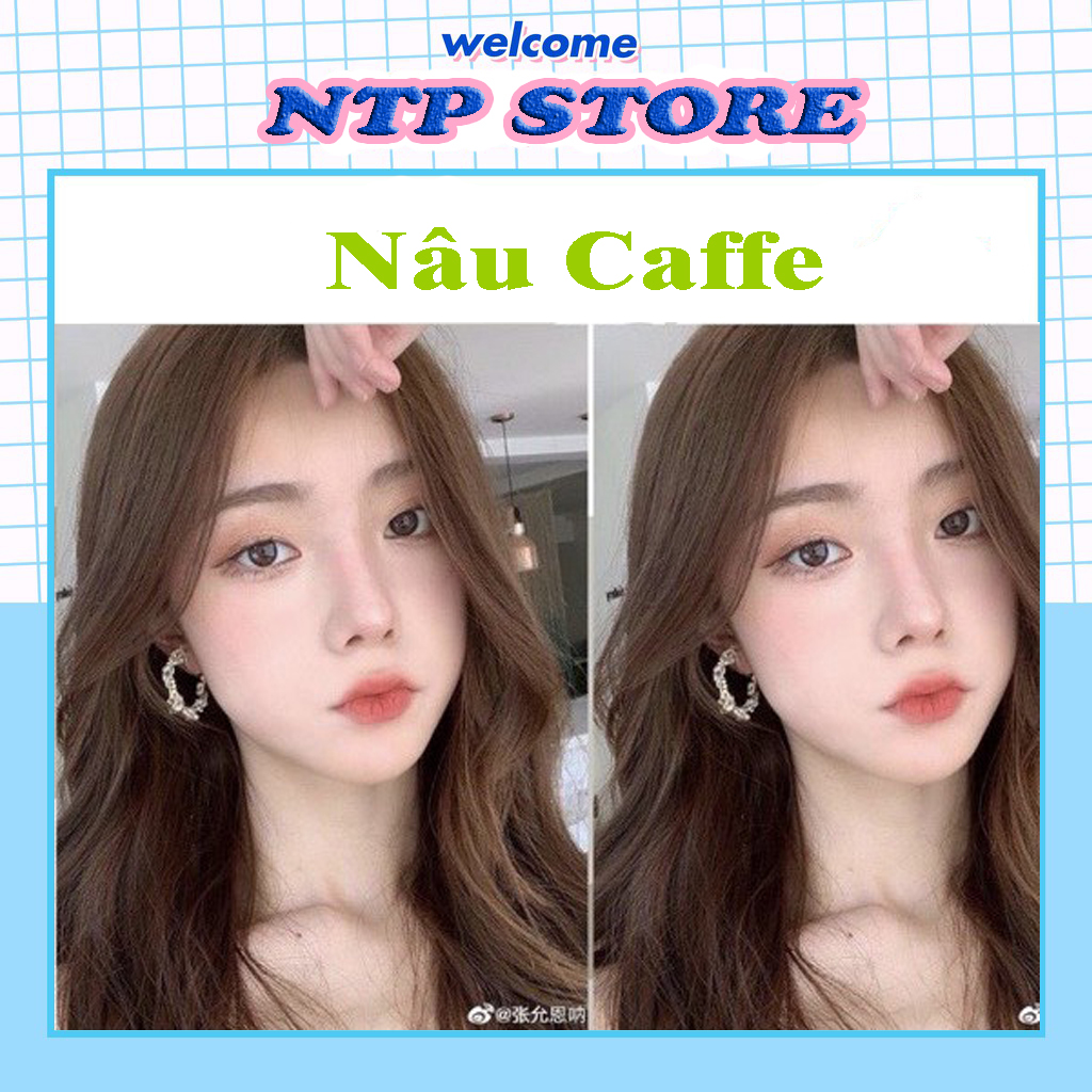 Thuốc nhuộm tóc màu nâu cafe tặng kèm oxy trợ nhuộm găng tay