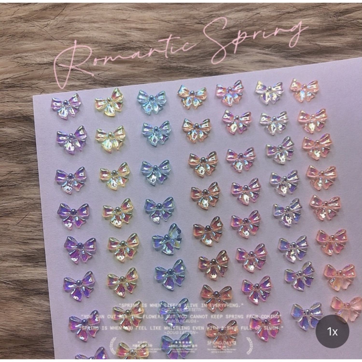 Charm nơ bướm thuỷ tinh xà cừ jewery
