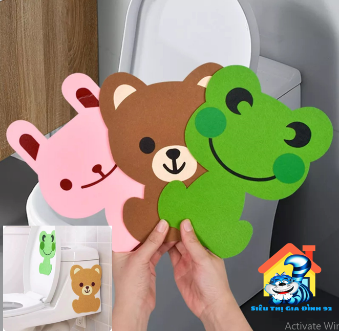 Miếng dán khử mùi bồn cầu wc hình thú cute